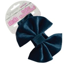 HB114-T: Teal Velour Headband w/Bow